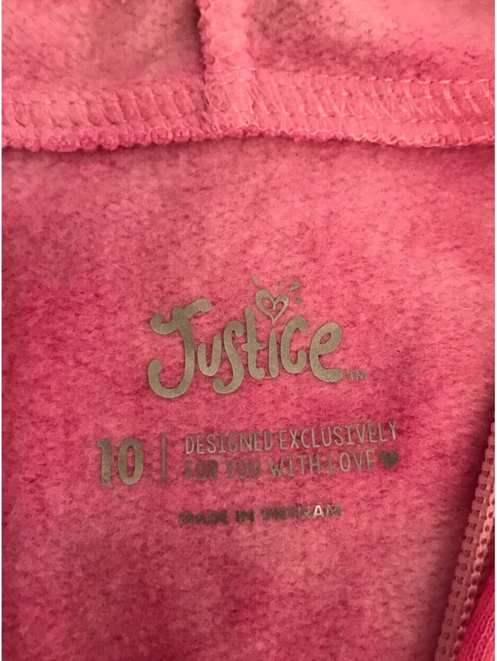 Justice Hoodie. Pink Tye Dye. “Live in the Moment” on Chest. Size Girls 10. NWT